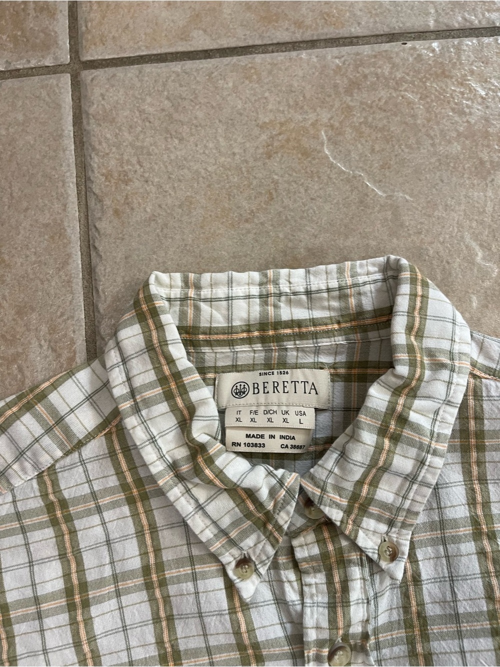 Mens BERETTA long sleeve cotton button down shirt sz L NICE! mint cond - Picture 3 of 7